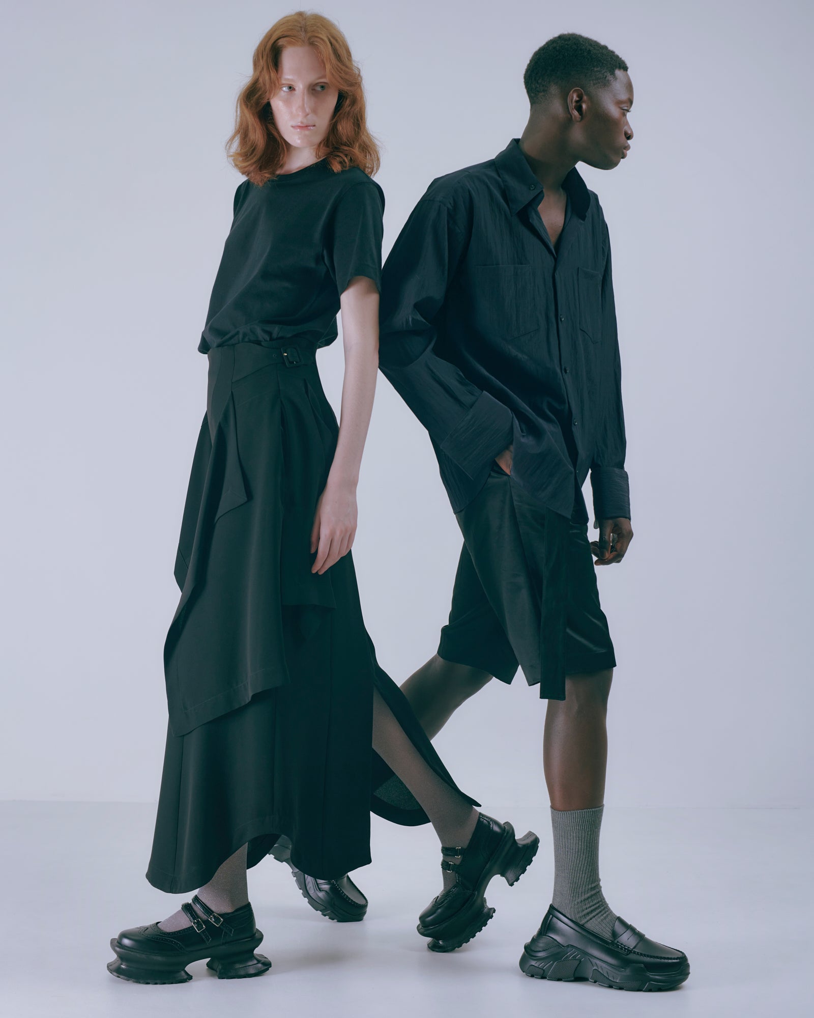 Aerial Garden shoes Black Leather × Black